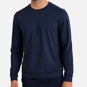 Rhone Essentials Training Crewneck Long Sleeve Short Navy Blue EUC Size L